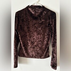 Chocolate Brown Velvet Long Sleeve Holiday Top